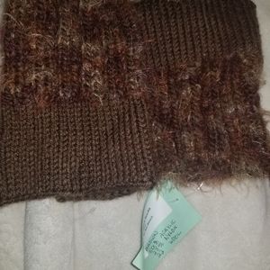 Brown hand knit boot socks